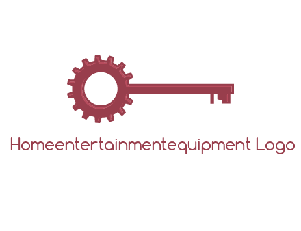 key with gear construction logo
