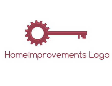 key with gear construction logo
