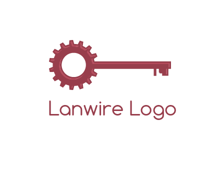 key with gear construction logo