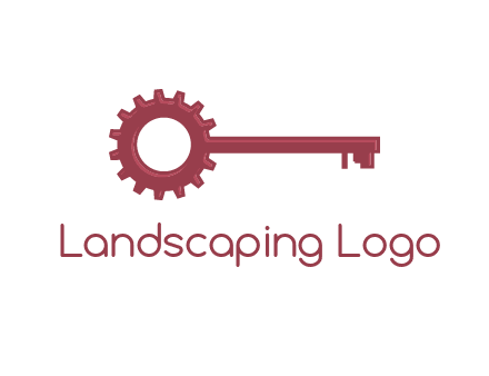 key with gear construction logo