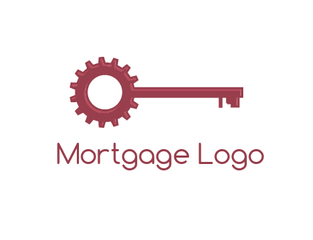 key with gear construction logo