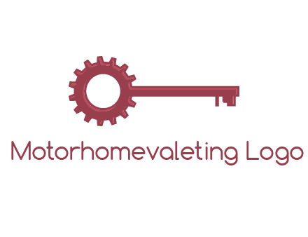 key with gear construction logo