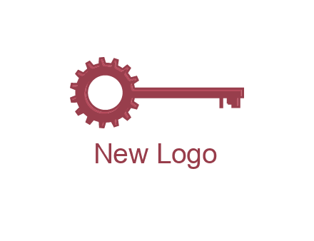 key with gear construction logo