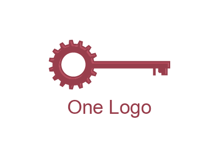 key with gear construction logo