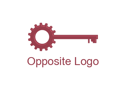 key with gear construction logo