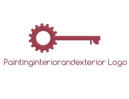 key with gear construction logo