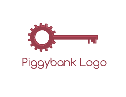 key with gear construction logo