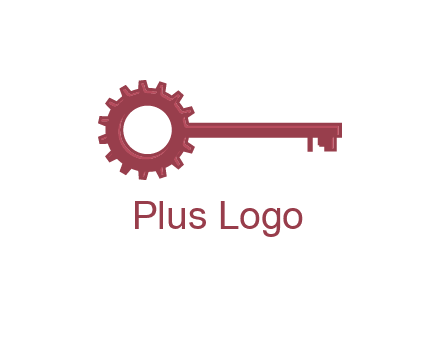 key with gear construction logo