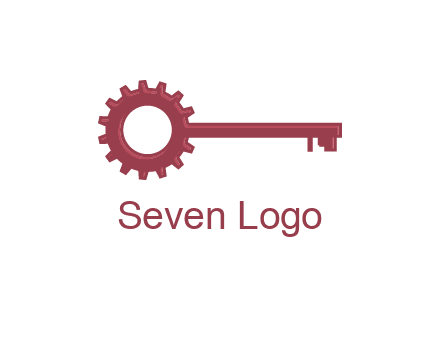 key with gear construction logo