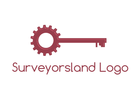 key with gear construction logo
