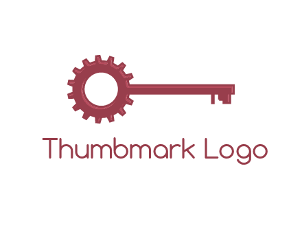 key with gear construction logo