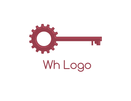 key with gear construction logo