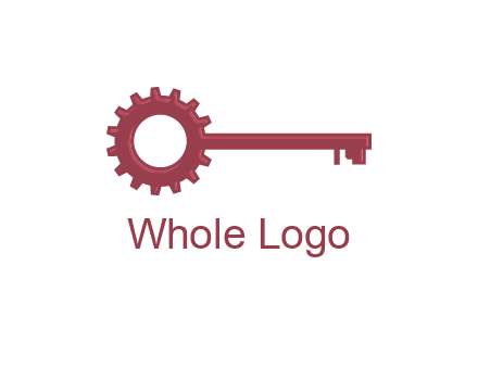 key with gear construction logo