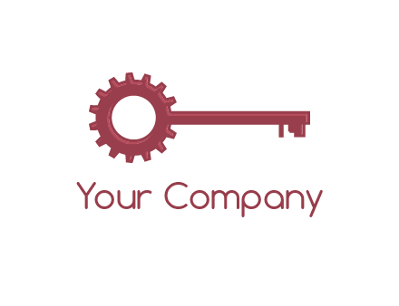 key with gear construction logo