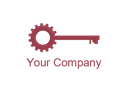 key with gear construction logo