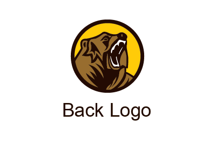 wild bear illustration in circle