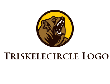 wild bear illustration in circle