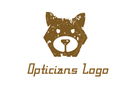 bear face grunge animal logo