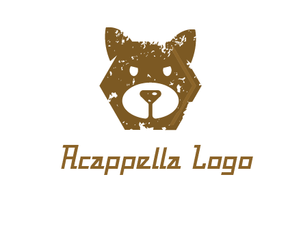 bear face grunge animal logo