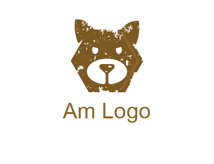 bear face grunge animal logo