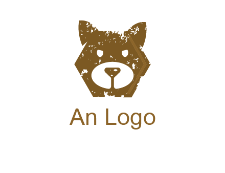 bear face grunge animal logo
