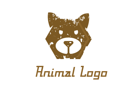 bear face grunge animal logo