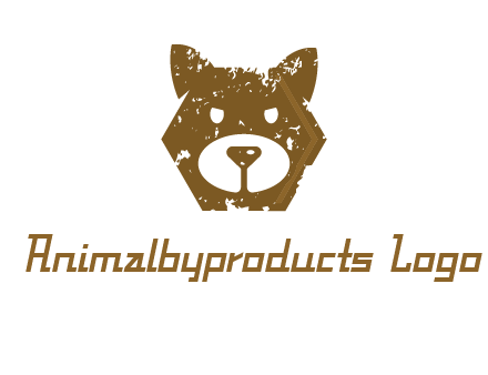 bear face grunge animal logo