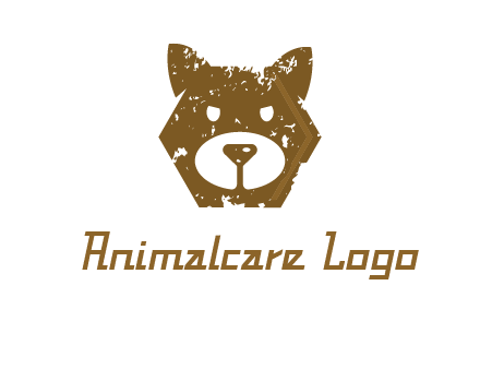 bear face grunge animal logo