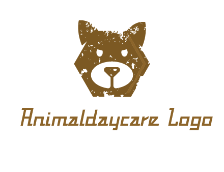 bear face grunge animal logo