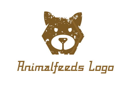 bear face grunge animal logo