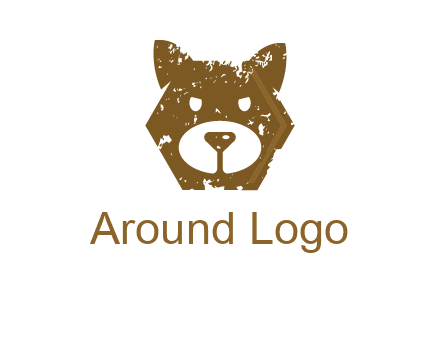 bear face grunge animal logo