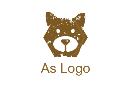 bear face grunge animal logo