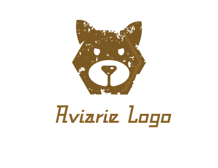 bear face grunge animal logo