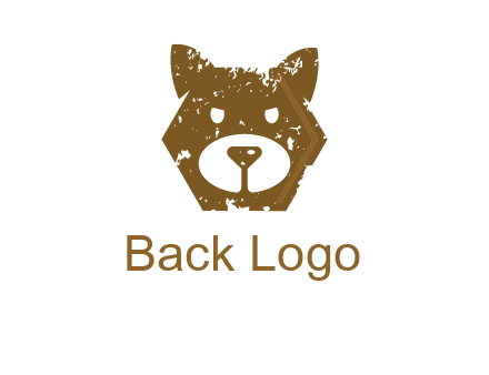 bear face grunge animal logo