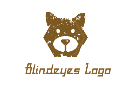 bear face grunge animal logo