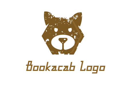 bear face grunge animal logo