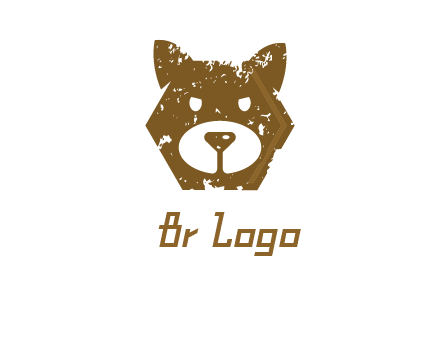 bear face grunge animal logo