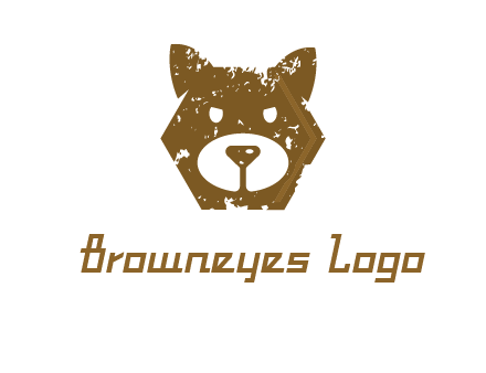 bear face grunge animal logo