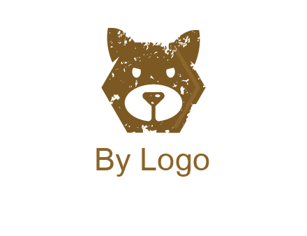 bear face grunge animal logo