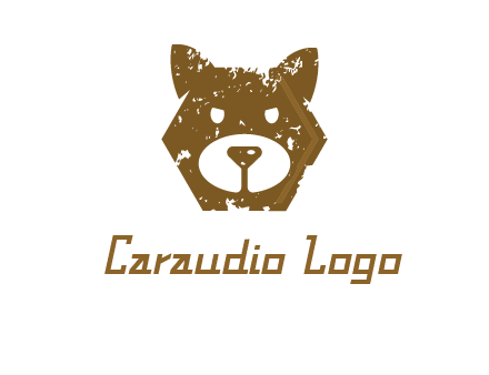 bear face grunge animal logo