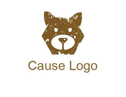 bear face grunge animal logo