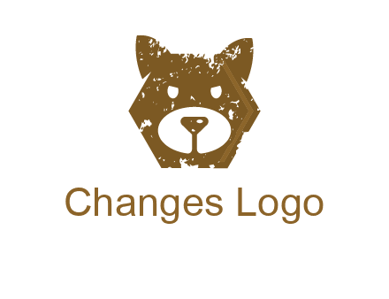 bear face grunge animal logo