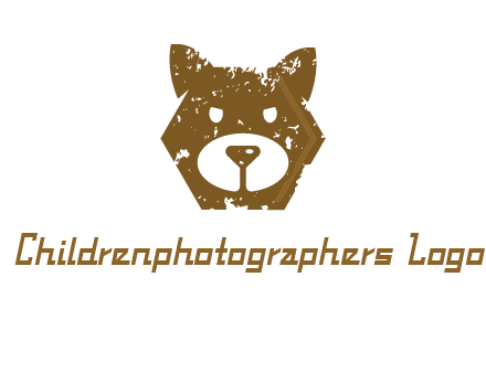 bear face grunge animal logo