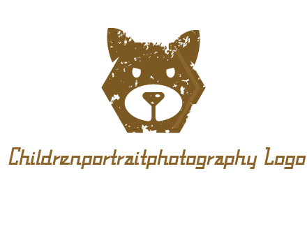 bear face grunge animal logo