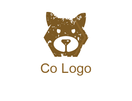 bear face grunge animal logo