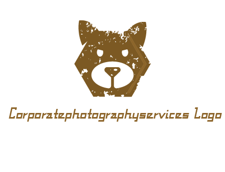 bear face grunge animal logo