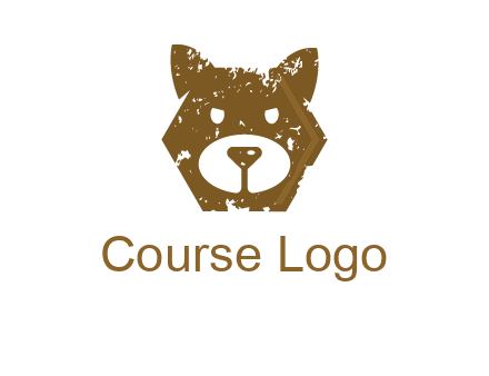 bear face grunge animal logo