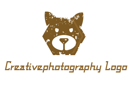 bear face grunge animal logo