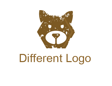 bear face grunge animal logo
