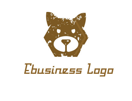 bear face grunge animal logo